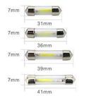Lâmpada Torpedo LED COB Filamento 12V - Super Branca 6500K