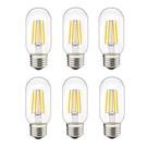 Lâmpada tubular LED LiveMax 4W E26 400lm 2700K branca quente, pacote com 6