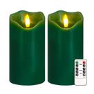Lâmpada VEEKI Flameless Green 15x8 cm Conjunto de velas com controle remoto