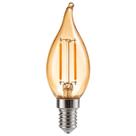 Lâmpada Vela Chama Filamento Led Retrô 2W 110V Âmbar E14