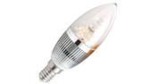 Lampada vela super led 3w e-14 3000k transparente bico reto - Paris Luz