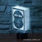 Lâmpada visual criativa 3D Bible LED Acrylic Touch Gradient Ill