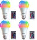 Lâmpadas AFINSEA RGB Color Changing 9W 6500K E27, pacote com 4 Lâmpadas AFINSEA RGB Color Changing 9W 6500K E27, pacote com 4
