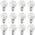 Lâmpadas de aquecimento de cera CXLHO G30 25W E12 Base Clear 2700K, pacote com 12