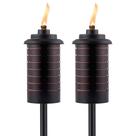Lâmpadas de combustível externas TIKI, pacote com 2 tochas de metal de 165 cm