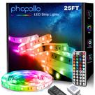 Lâmpadas de LED phopollo 5050 25 pés com controle remoto