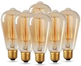 Lâmpadas Edison vintage HESSION ST64 40W E26 Base, pacote com 6