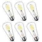 Lâmpadas Edison vintage MASTERY MART E26 Led 5,5 W 5000 K, pacote com 6