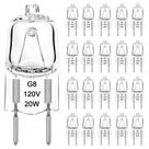 Lâmpadas halógenas TAIYALOO G8 20W 120V reguláveis (pacote com 20)