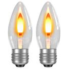 Lâmpadas Hompavo LED Flame Flickering Fire Effect E26, pacote com 2 Lâmpadas Hompavo LED Flame Flickering Fire Effect E26, pacote com 2