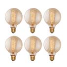 Lâmpadas incandescentes Edison 60W G25 (G80) 2100K, pacote com 6
