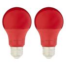 Lâmpadas LED Amazon Basics A19, cor vermelha, 9 W, pacote com 2 unidades