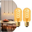 Lâmpadas LED AMDTU E26 Edison 7W 600lm 2200K T45 Amber Glass, pacote com 2 unidades