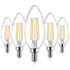 Lâmpadas LED Ascher E12 Candelabra 4W 2700K não reguláveis