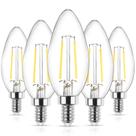 Lâmpadas LED Ascher E12 Classic Candelabra 4W 5000K, pacote com 5