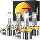 Lâmpadas LED automotivas FORENNER H11 9005 6500K à prova d'água, kit com 4 unidades