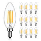 Lâmpadas LED Brtstiun E12 4W reguláveis 2700K, branco quente, pacote com 12