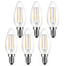 Lâmpadas LED de candelabro Beonllay E14 2W 250LM 2700K, pacote com 6