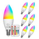 Lâmpadas LED de candelabro ChangM E12 5W Conjunto de 6 RGB + 5700K