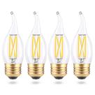 Lâmpadas LED de candelabro EQ Lighting reguláveis 4W 3000K, pacote com 4 Lâmpadas LED de candelabro EQ Lighting reguláveis 4W 3000K, pacote com 4