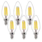 Lâmpadas LED de candelabro FLSNT 4,5 W 500 LM 5000 K E12 reguláveis, pacote com 6