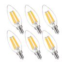 Lâmpadas LED de candelabro FLSNT 5,5 W 3500K reguláveis B11 E12, pacote com 6