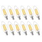 Lâmpadas LED de candelabro FLSNT 5,5 W 800 LM B11 E12 3500K, pacote com 12