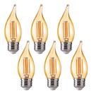 Lâmpadas LED de candelabro FLSNT CA11 E26 4W 2200K brancas quentes, pacote com 6 Lâmpadas LED de candelabro FLSNT CA11 E26 4W 2200K brancas quentes, pacote com 6