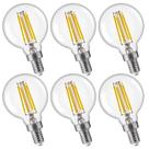 Lâmpadas LED de candelabro FLSNT G16.5 reguláveis 4W 500LM 3500K, pacote com 6 Lâmpadas LED de candelabro FLSNT G16.5 reguláveis 4W 500LM 3500K, pacote com 6
