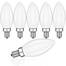 Lâmpadas LED de candelabro FUTIME B11 E12 5W 2700K reguláveis, pacote com 6 Lâmpadas LED de candelabro FUTIME B11 E12 5W 2700K reguláveis, pacote com 6