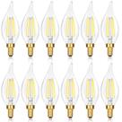 Lâmpadas LED de candelabro GoBright Dimmable E12 6W 5000K, pacote com 12