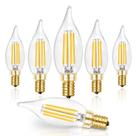 Lâmpadas LED de candelabro Hizashi 6W 550LM 5000K E12 reguláveis, pacote com 6