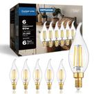 Lâmpadas LED de candelabro IINVGOOD reguláveis 6W 700LM 5000K, pacote com 6 Lâmpadas LED de candelabro IINVGOOD reguláveis 6W 700LM 5000K, pacote com 6