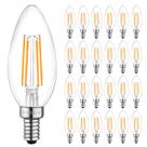 Lâmpadas LED de candelabro QQLXST, pacote com 24 unidades, 6W 2700K, 600lm, E12, reguláveis