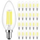 Lâmpadas LED de candelabro QQLXST reguláveis E12 6W 5000K 600lm 24pk