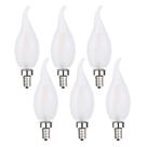 Lâmpadas LED de candelabro Sunaiony E12 2W 2700K reguláveis, pacote com 6