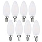 Lâmpadas LED de candelabro Sunaiony Torpedo Frosted E12 6W 3000K