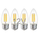 Lâmpadas LED de candelabro TOKCON 12V 4W E26 2700K, pacote com 4