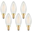 Lâmpadas LED de candelabro TOKCON Frosted E12 2W, pacote com 6 Lâmpadas LED de candelabro TOKCON Frosted E12 2W, pacote com 6
