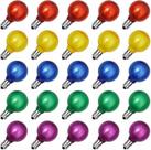 Lâmpadas LED de corda GOOTHY G40 Frosted Multicolor, pacote com 25 Lâmpadas LED de corda GOOTHY G40 Frosted Multicolor, pacote com 25