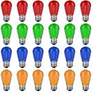 Lâmpadas LED de corda VISTERLITE S14 1W E26 multicoloridas
