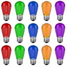 Lâmpadas LED de corda VISTERLITE S14 1W, pacote com 15 unidades, E26, multicoloridas