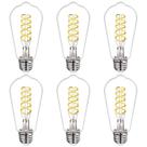 Lâmpadas LED Edison BORT reguláveis de 6 W (equivalente a 60 W) Pacote com 6 E26 5000K