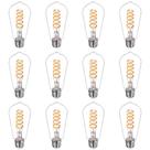 Lâmpadas LED Edison BORT reguláveis de 6 W (pacote com 12) 2700 K brancas quentes