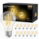 Lâmpadas LED Edison dalattin A19 8W 2700K Reguláveis Pacote com 12