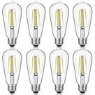 Lâmpadas LED Edison Gozelux 6W 60W equivalentes a 5000K E26, pacote com 8