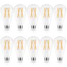 Lâmpadas LED Edison GVVoohome E26 6W 600LM 2700K reguláveis, pacote com 10 Lâmpadas LED Edison GVVoohome E26 6W 600LM 2700K reguláveis, pacote com 10