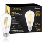 Lâmpadas LED Edison Lafoy 6W 700lm 2700K reguláveis, pacote com 6