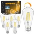 Lâmpadas LED Edison Qingmiao reguláveis de 9 W (equivalente a 80 W) 4000 K, pacote com 6 Lâmpadas LED Edison Qingmiao reguláveis de 9 W (equivalente a 80 W) 4000 K, pacote com 6