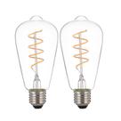 Lâmpadas LED Edison SHUWDKAR 12V E26 4W 2700K, branco quente, pacote com 2